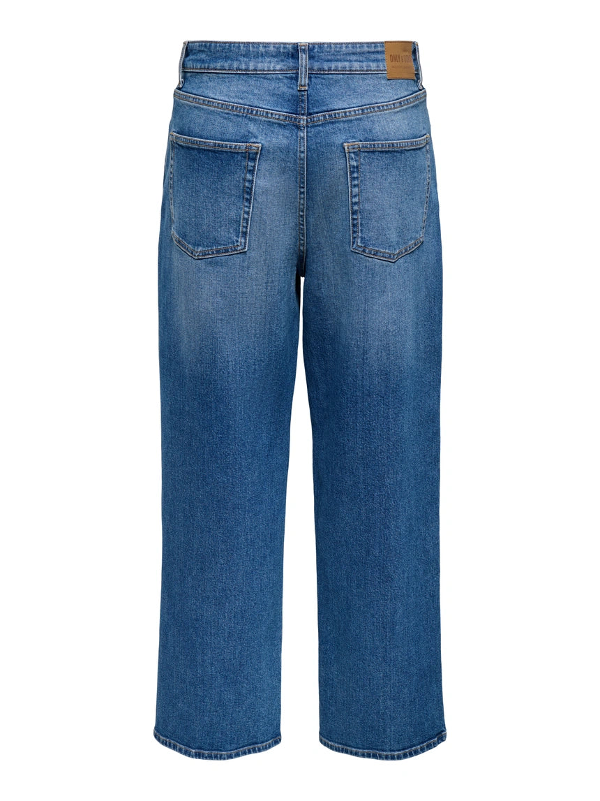 ONLY-SONS Mid Blue Classic Baggy Denim Jeans