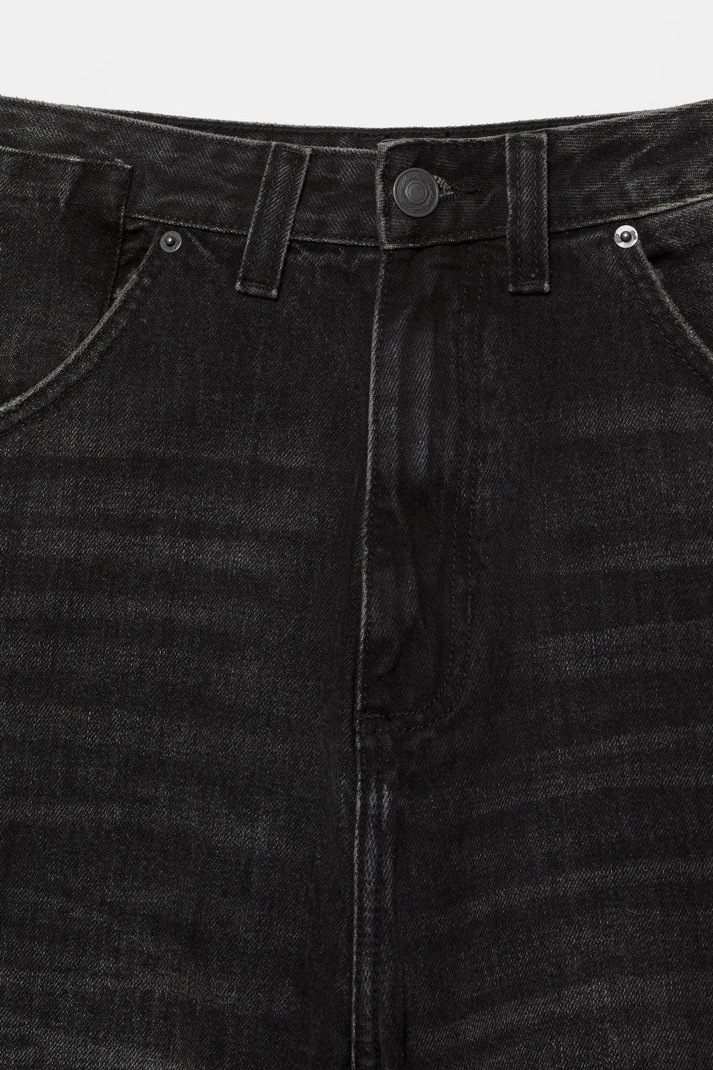 PULL & BEAR Faded Black Baggy Denim Jeans