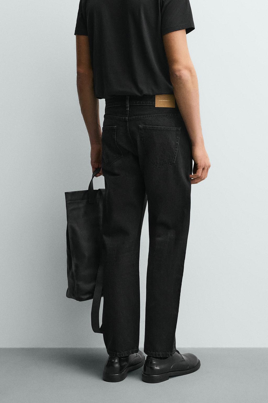 ZARA Charcoal Black Straight Fit Denim Jeans