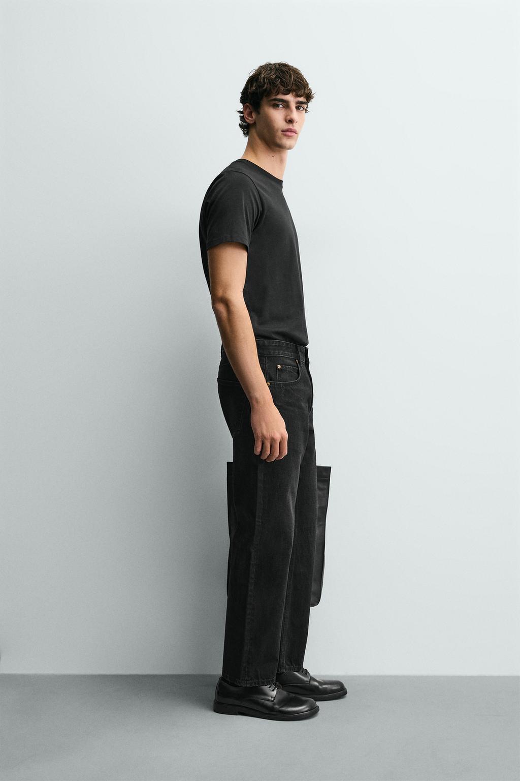 ZARA Charcoal Black Straight Fit Denim Jeans