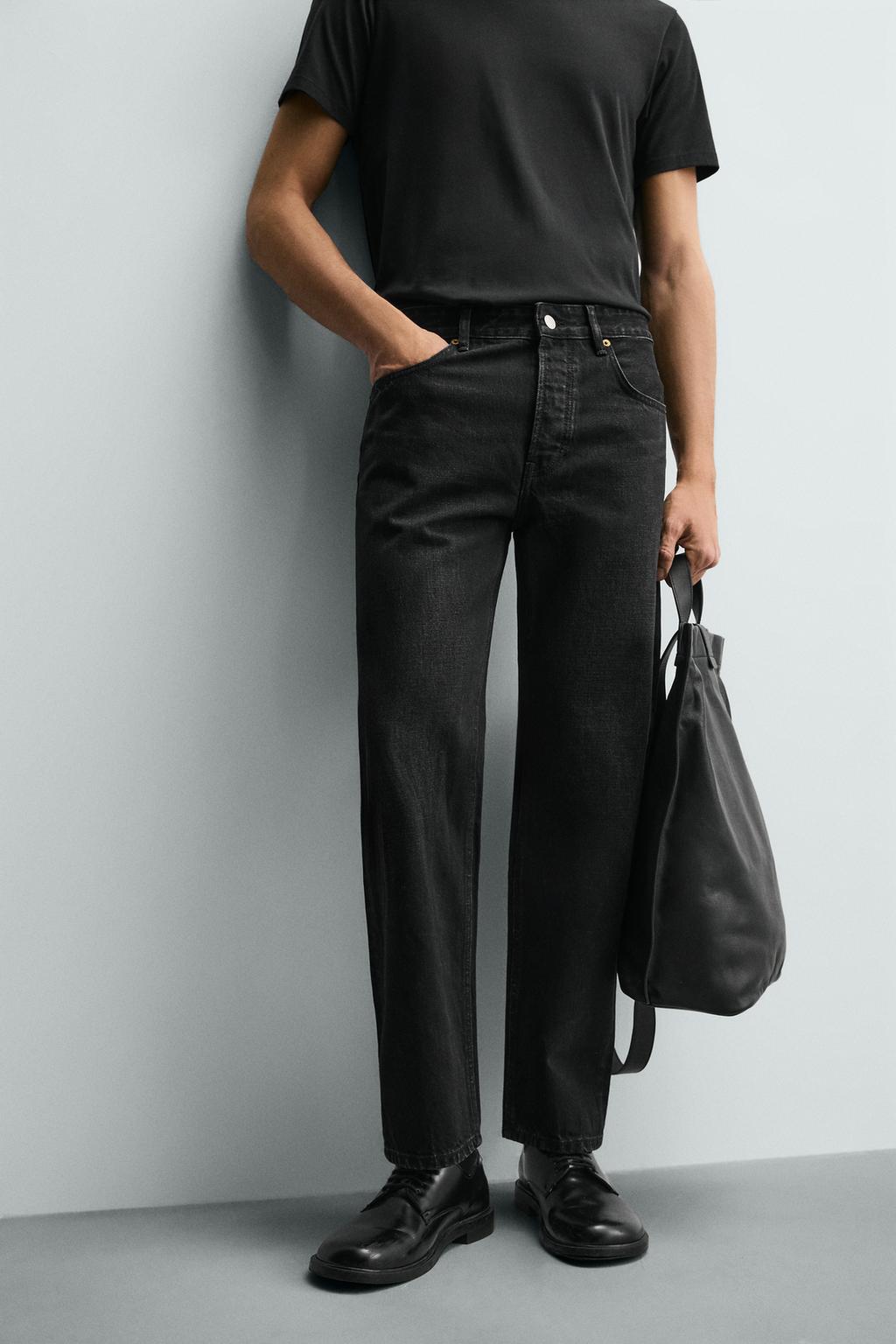 ZARA Charcoal Black Straight Fit Denim Jeans
