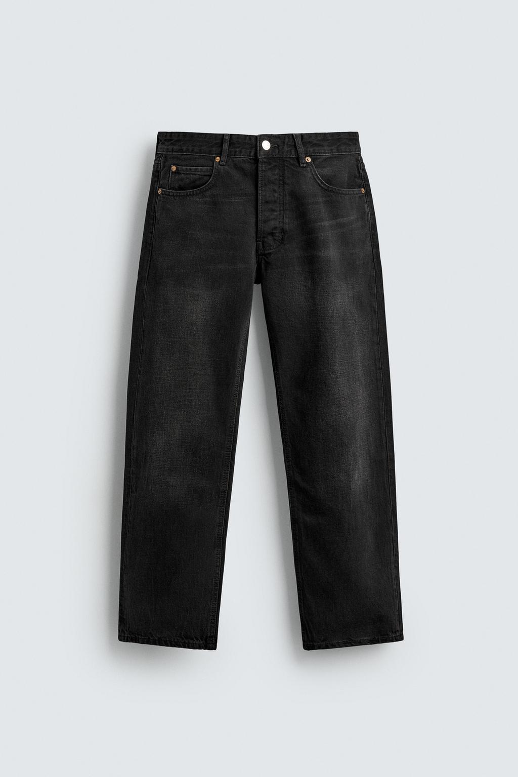 ZARA Charcoal Black Straight Fit Denim Jeans