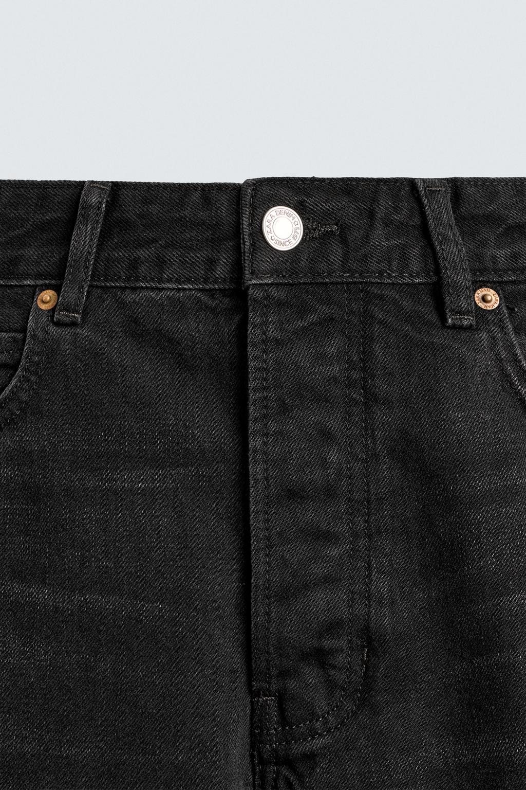ZARA Charcoal Black Straight Fit Denim Jeans