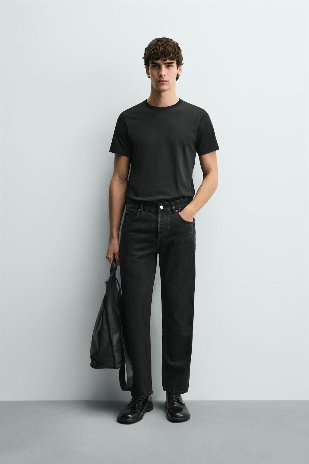 ZARA Charcoal Black Straight Fit Denim Jeans