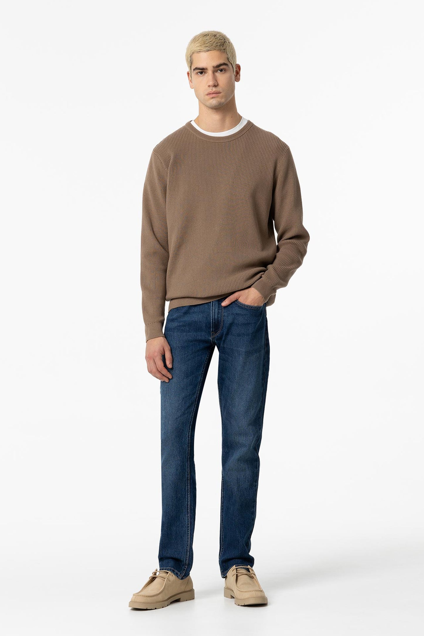 TIFFOSI Mid Blue Classic Comfort Fit Denim Jeans