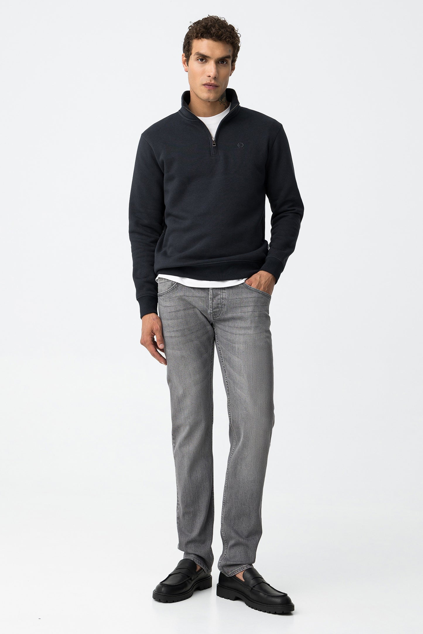 TIFFOSI Light Gray Comfort Fit Denim Jeans