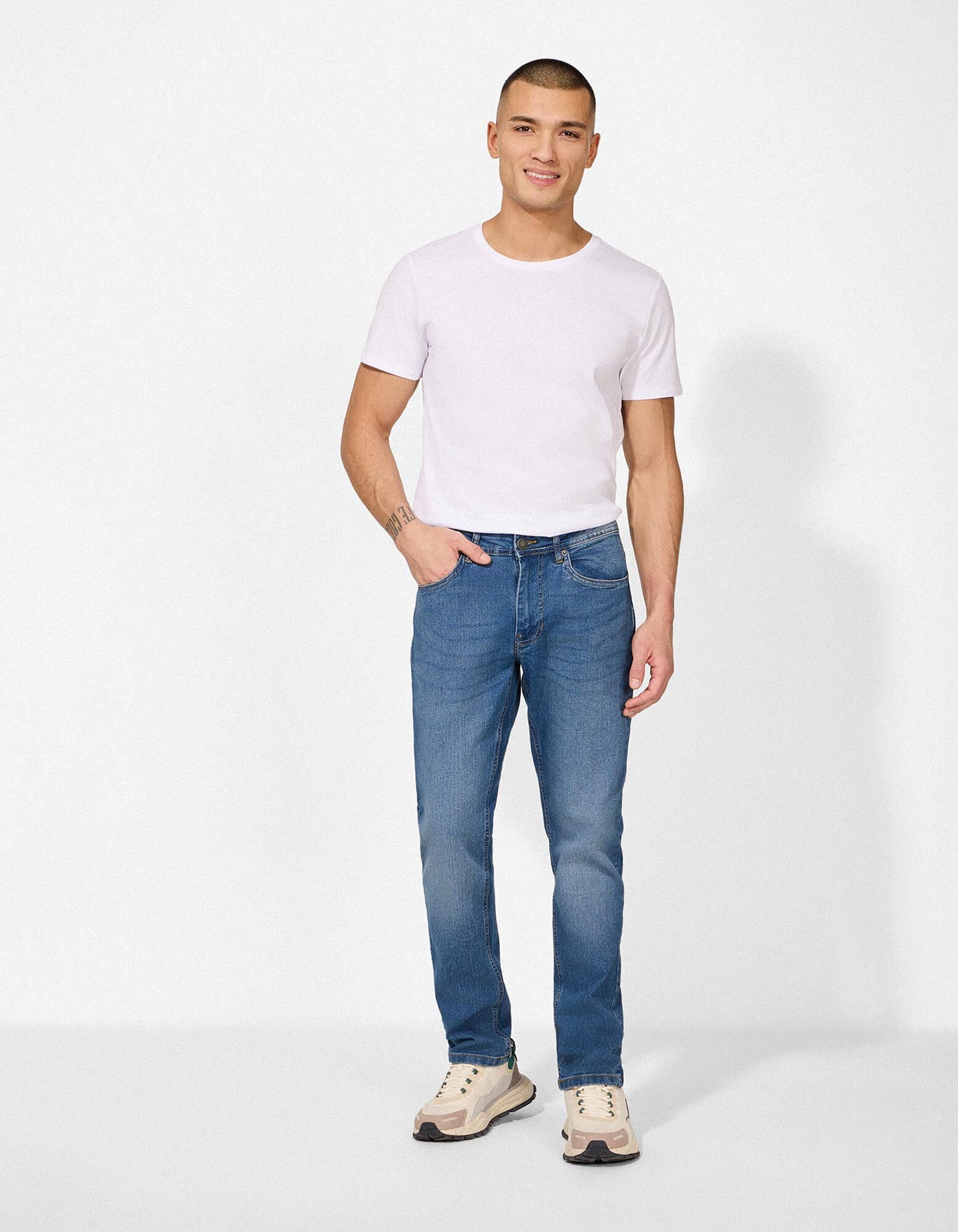 TAKKO Medium Blue Straight Fit Denim Jeans