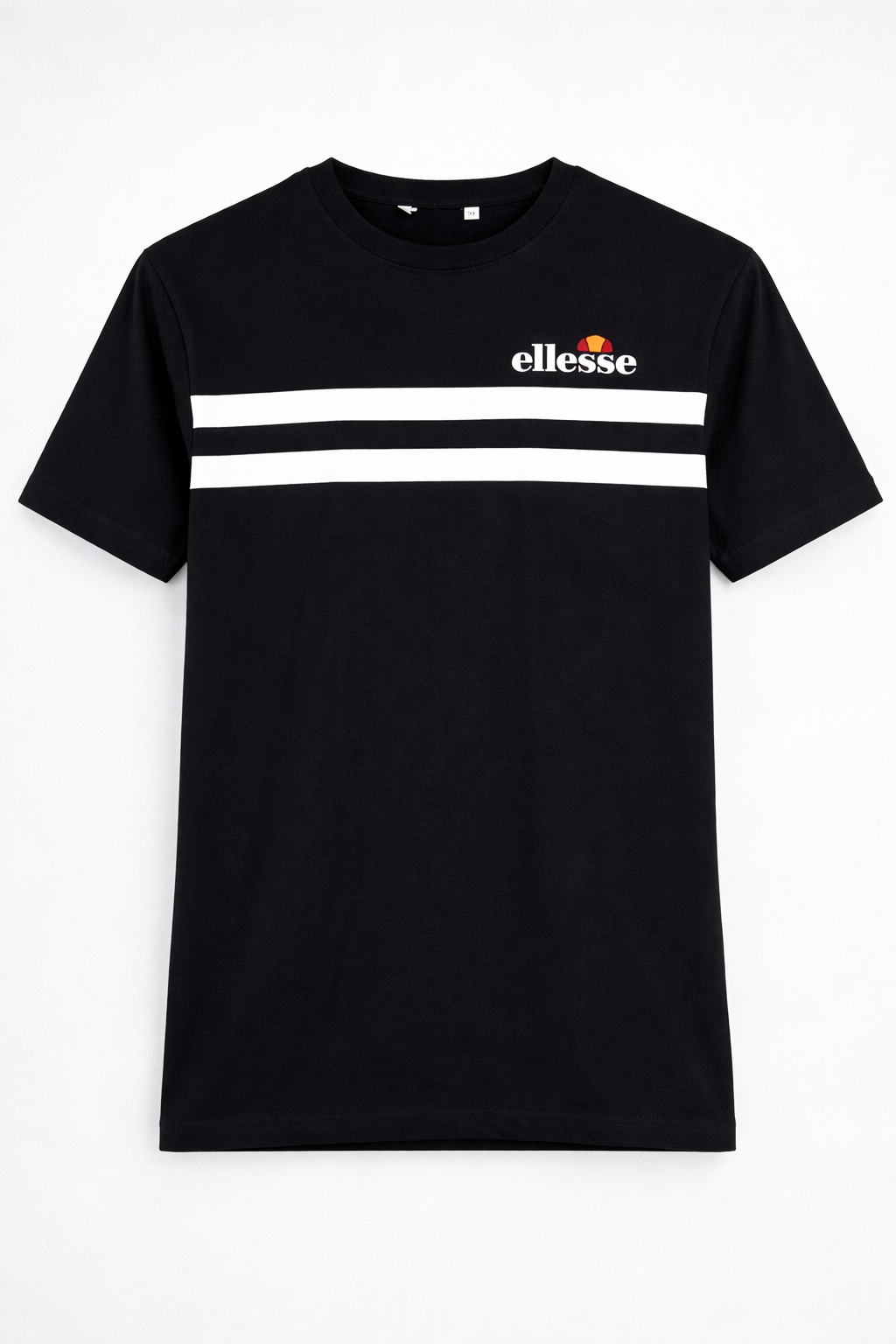 ELLESSE Men's Twin Stripe Crew Neck T-Shirt | Black