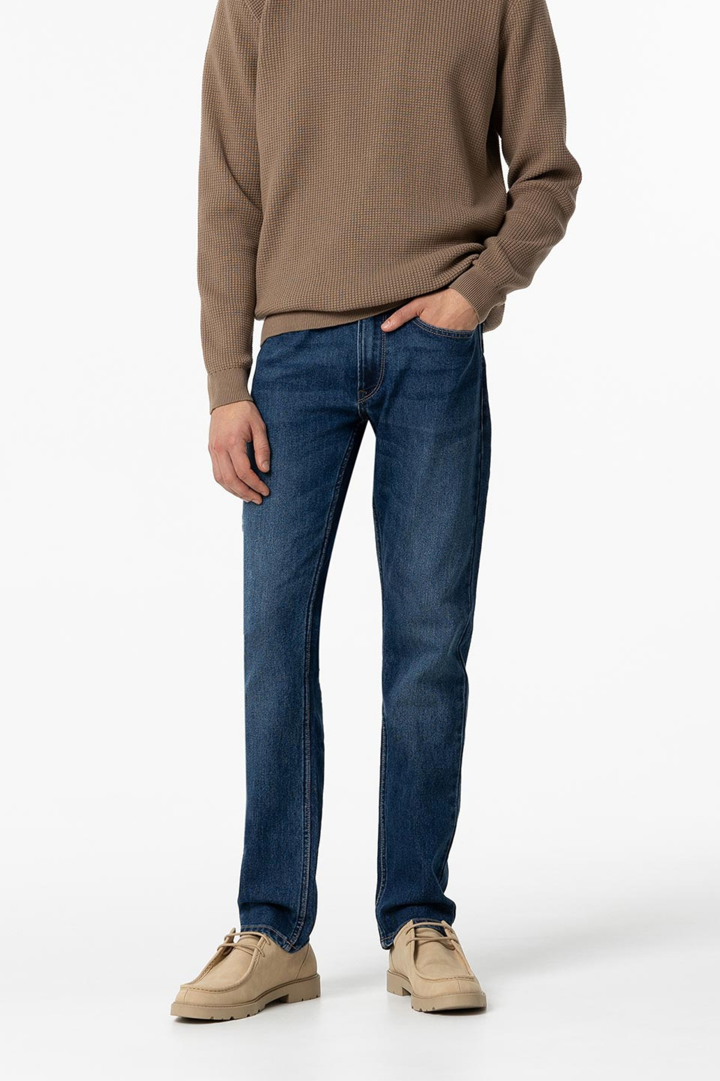 TIFFOSI Mid Blue Classic Comfort Fit Denim Jeans