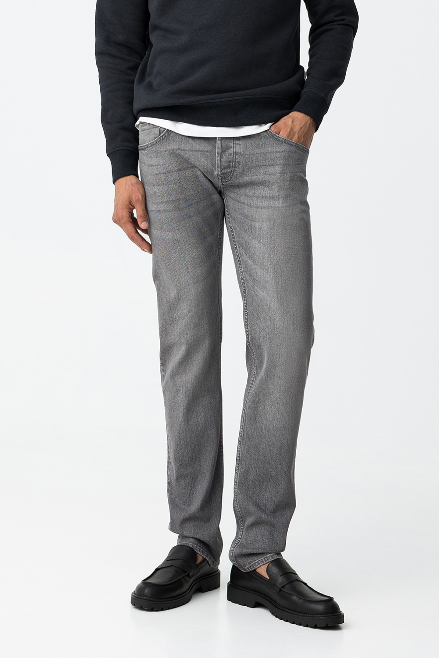 TIFFOSI Light Gray Comfort Fit Denim Jeans