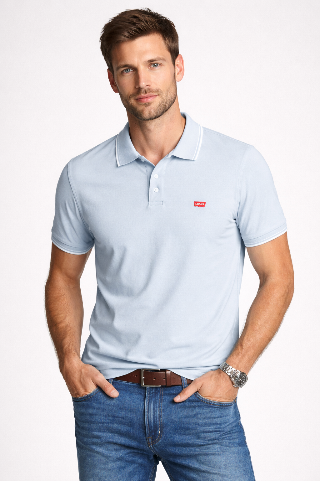 Levi's Original Housemark Polo Shirt | Light Blue